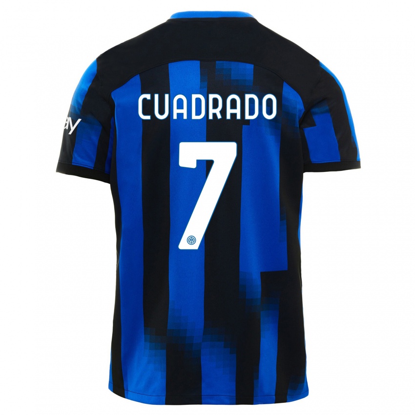 Enfant Maillot Juan Cuadrado #7 Noir Bleu Tenues Domicile 2023/24 T-Shirt Suisse