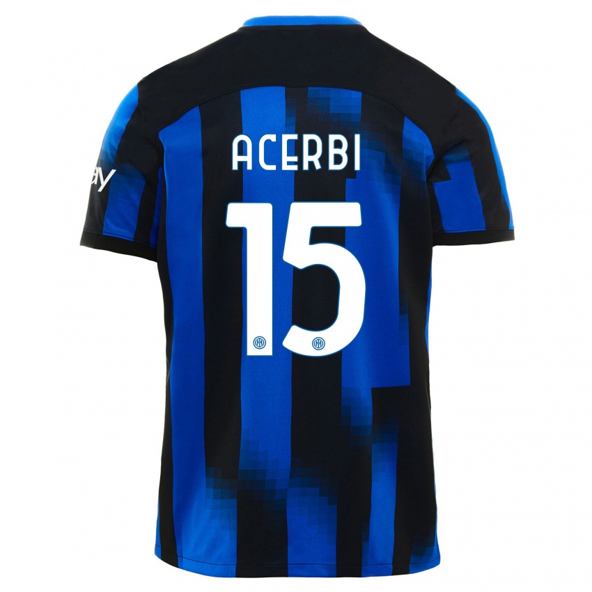 Kinder Francesco Acerbi #15 Schwarz Blau Heimtrikot Trikot 2023/24 T-Shirt Schweiz