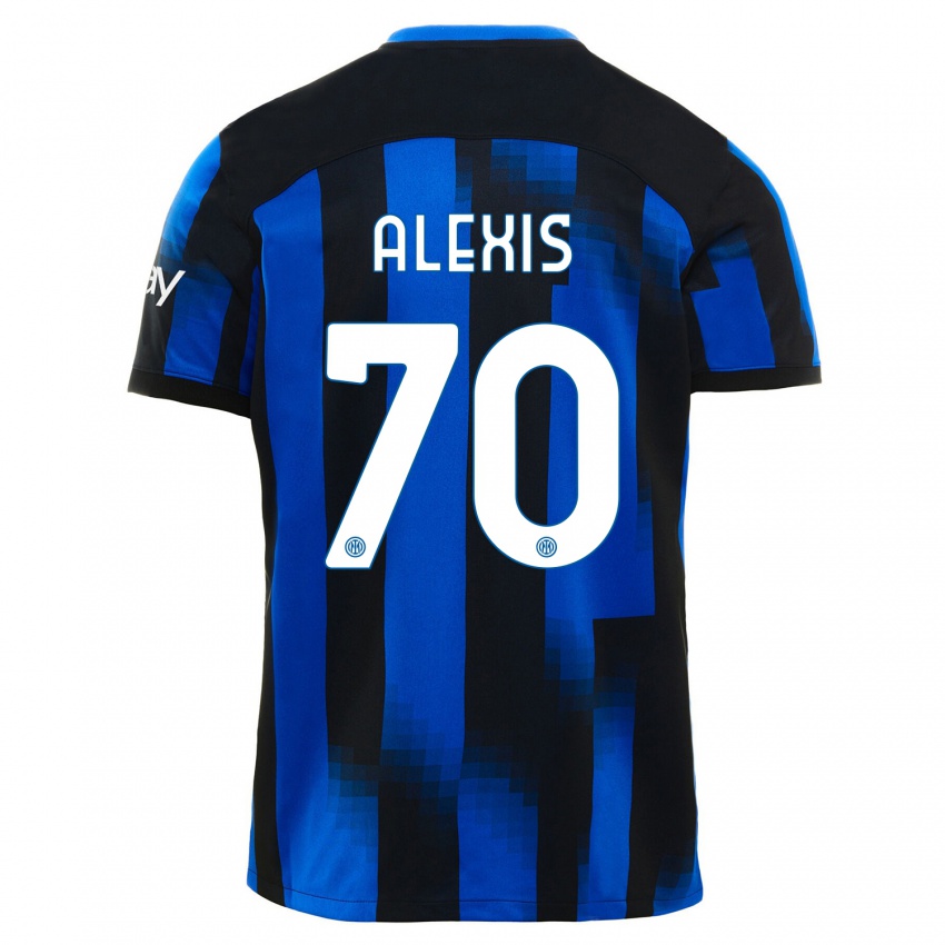 Enfant Maillot Alexis Sanchez #70 Noir Bleu Tenues Domicile 2023/24 T-Shirt Suisse