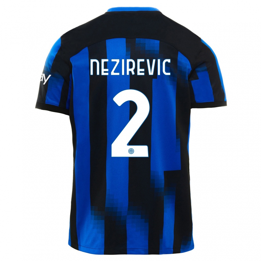 Enfant Maillot Alem Nezirevic #2 Noir Bleu Tenues Domicile 2023/24 T-Shirt Suisse