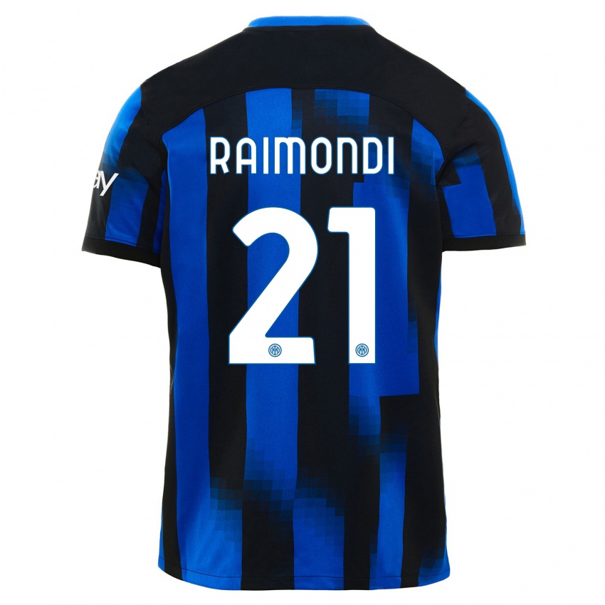 Kinder Paolo Raimondi #21 Schwarz Blau Heimtrikot Trikot 2023/24 T-Shirt Schweiz