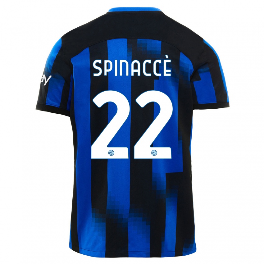 Kinder Matteo Spinaccè #22 Schwarz Blau Heimtrikot Trikot 2023/24 T-Shirt Schweiz