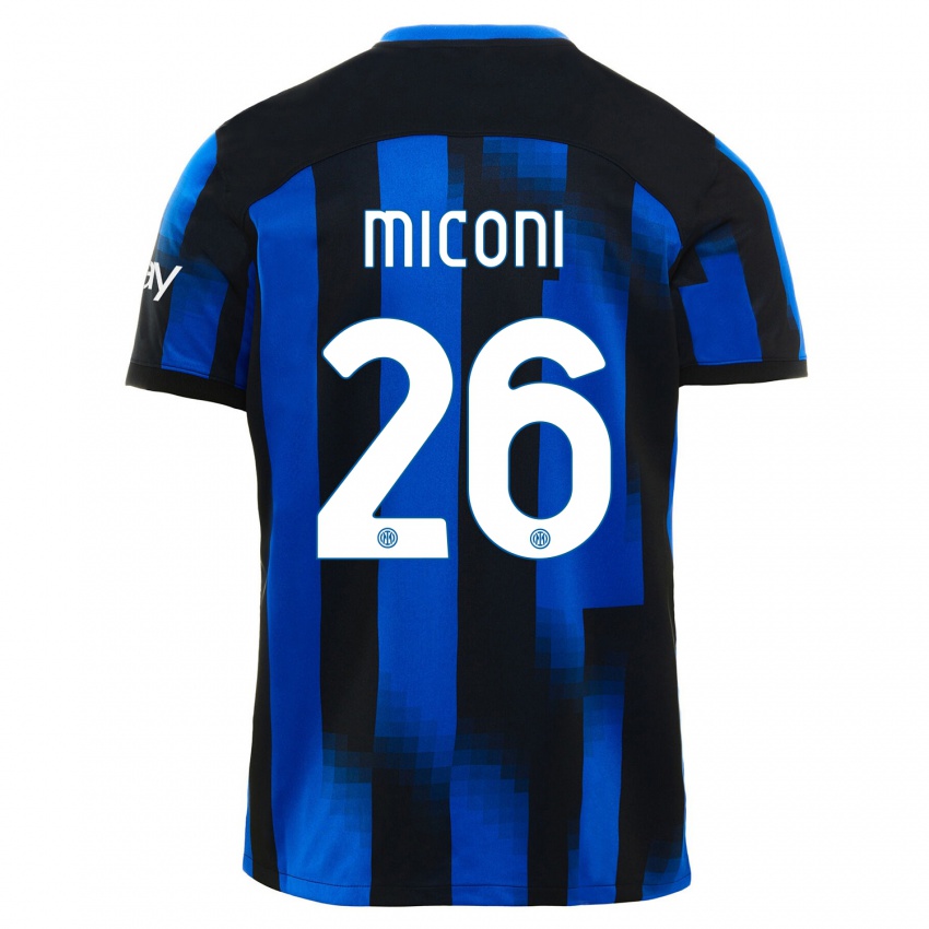 Kinder Riccardo Miconi #26 Schwarz Blau Heimtrikot Trikot 2023/24 T-Shirt Schweiz