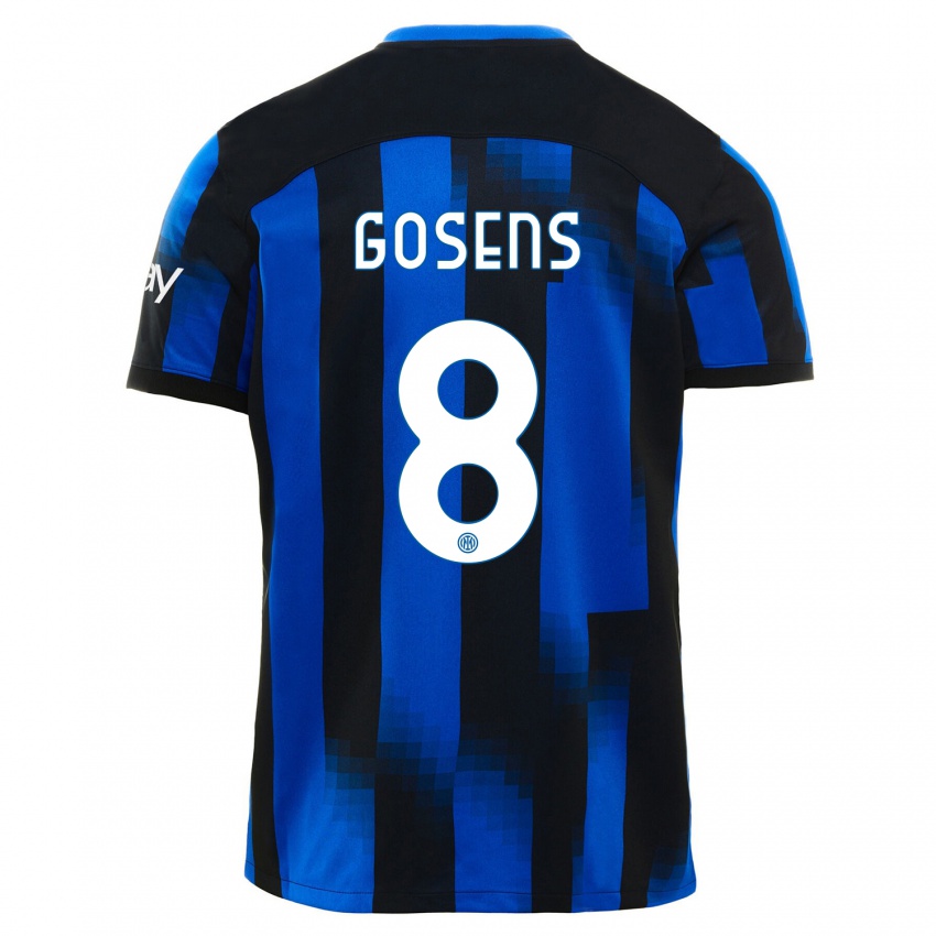 Kinder Robin Gosens #8 Schwarz Blau Heimtrikot Trikot 2023/24 T-Shirt Schweiz