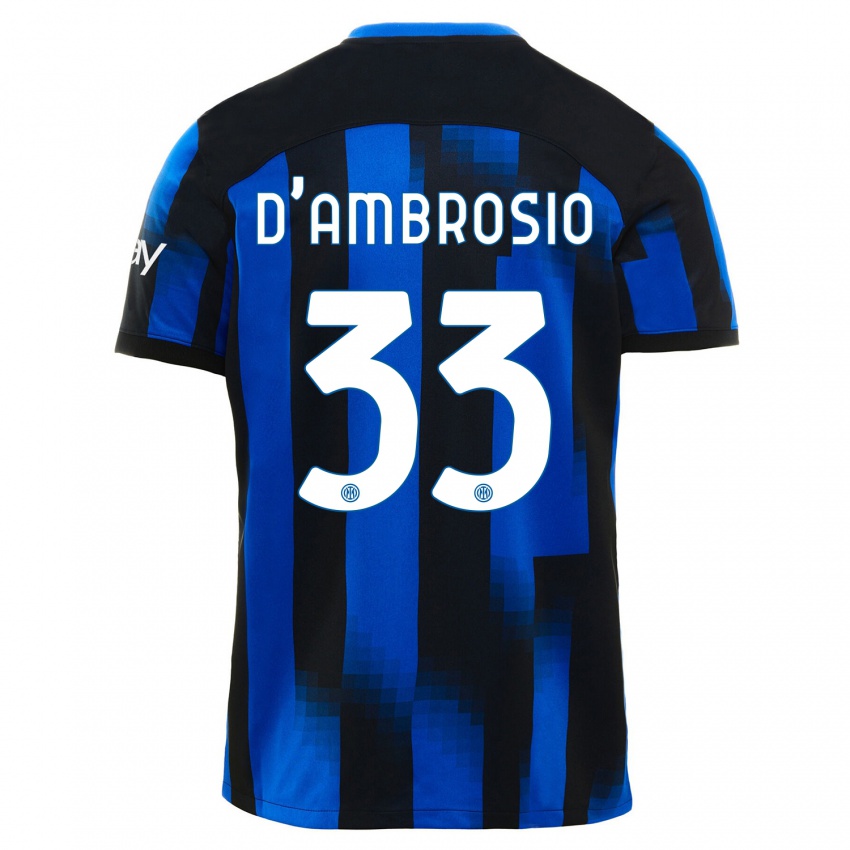 Enfant Maillot Danilo D'ambrosio #33 Noir Bleu Tenues Domicile 2023/24 T-Shirt Suisse