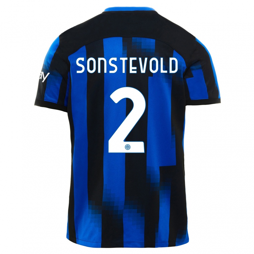 Enfant Maillot Anja Sonstevold #2 Noir Bleu Tenues Domicile 2023/24 T-Shirt Suisse