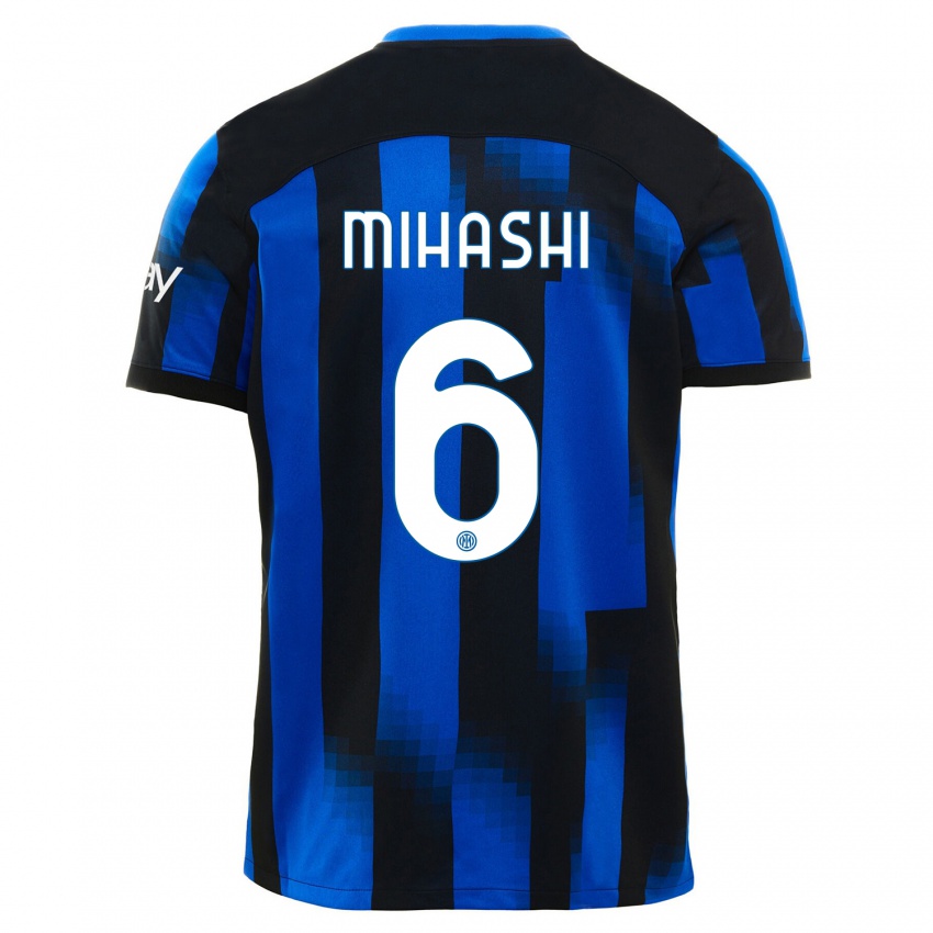 Enfant Maillot Mana Mihashi #6 Noir Bleu Tenues Domicile 2023/24 T-Shirt Suisse