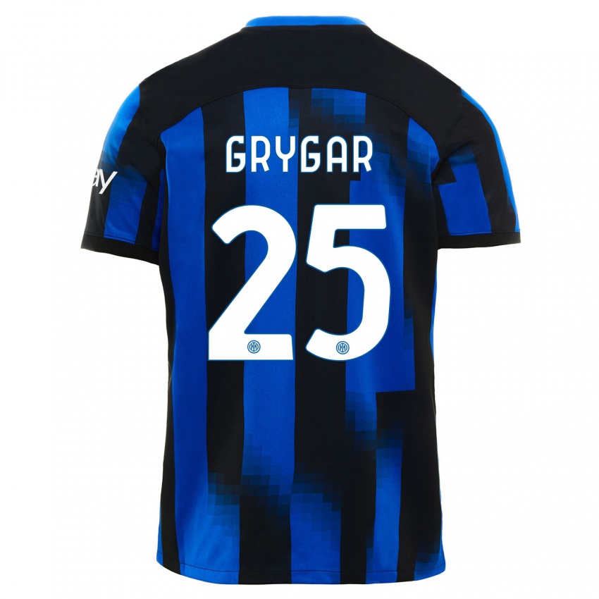 Kinder Samuel Grygar #25 Schwarz Blau Heimtrikot Trikot 2023/24 T-Shirt Schweiz