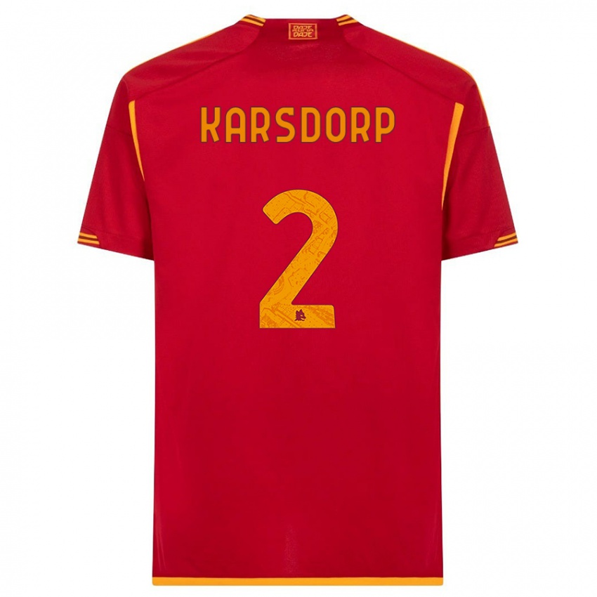 Enfant Maillot Rick Karsdorp #2 Rouge Tenues Domicile 2023/24 T-Shirt Suisse