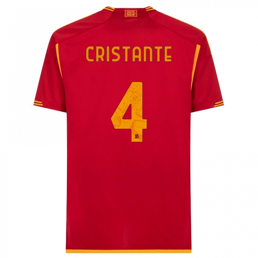 Enfant Maillot Bryan Cristante #4 Rouge Tenues Domicile 2023/24 T-Shirt Suisse