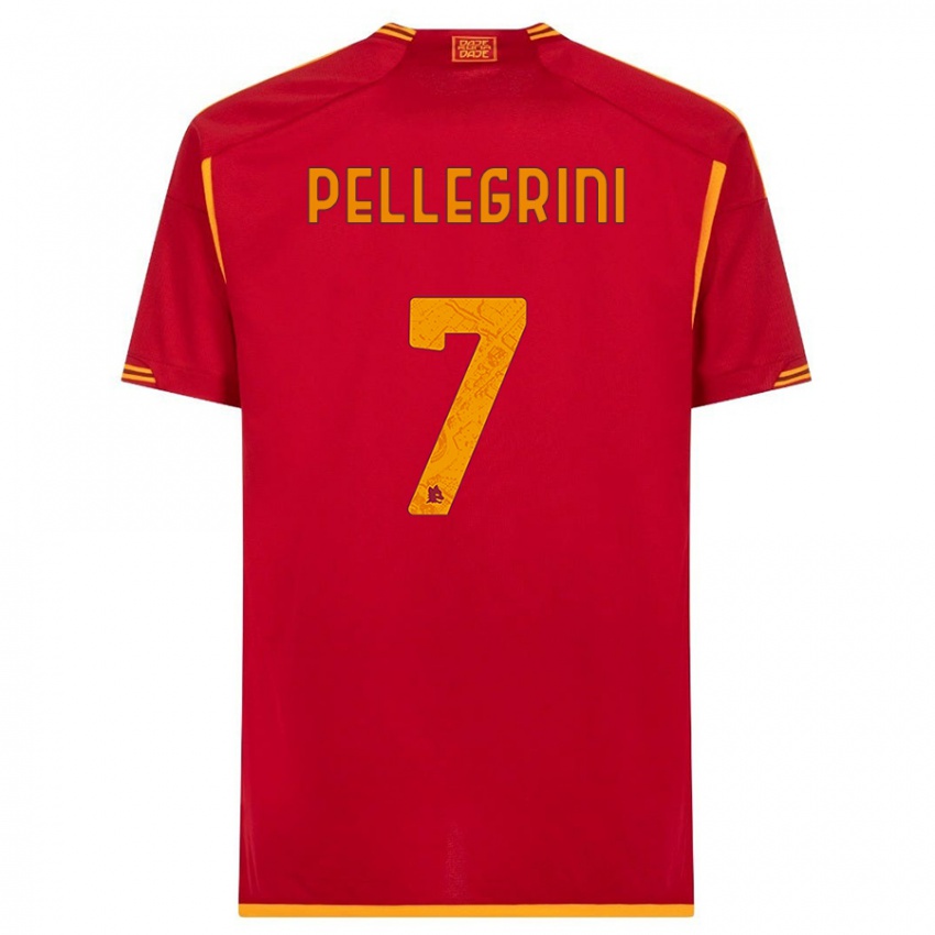 Enfant Maillot Lorenzo Pellegrini #7 Rouge Tenues Domicile 2023/24 T-Shirt Suisse