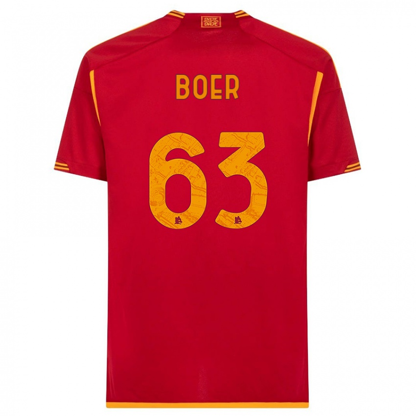Enfant Maillot Pietro Boer #63 Rouge Tenues Domicile 2023/24 T-Shirt Suisse