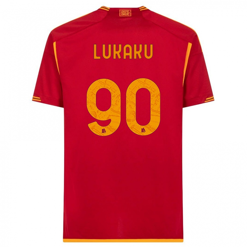 Enfant Maillot Romelu Lukaku #90 Rouge Tenues Domicile 2023/24 T-Shirt Suisse