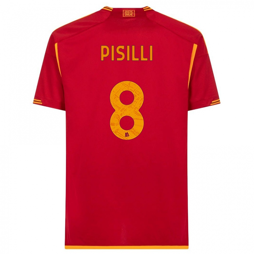 Enfant Maillot Niccolo Pisilli #8 Rouge Tenues Domicile 2023/24 T-Shirt Suisse