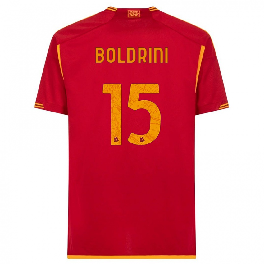 Enfant Maillot Mattia Boldrini #15 Rouge Tenues Domicile 2023/24 T-Shirt Suisse