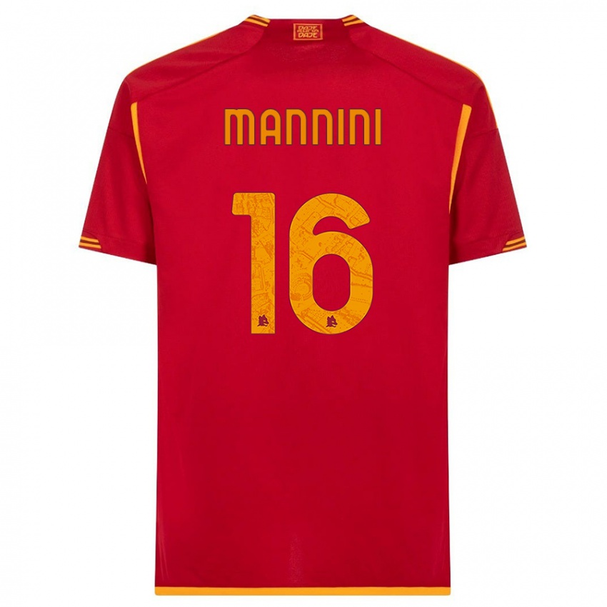 Enfant Maillot Mattia Mannini #16 Rouge Tenues Domicile 2023/24 T-Shirt Suisse