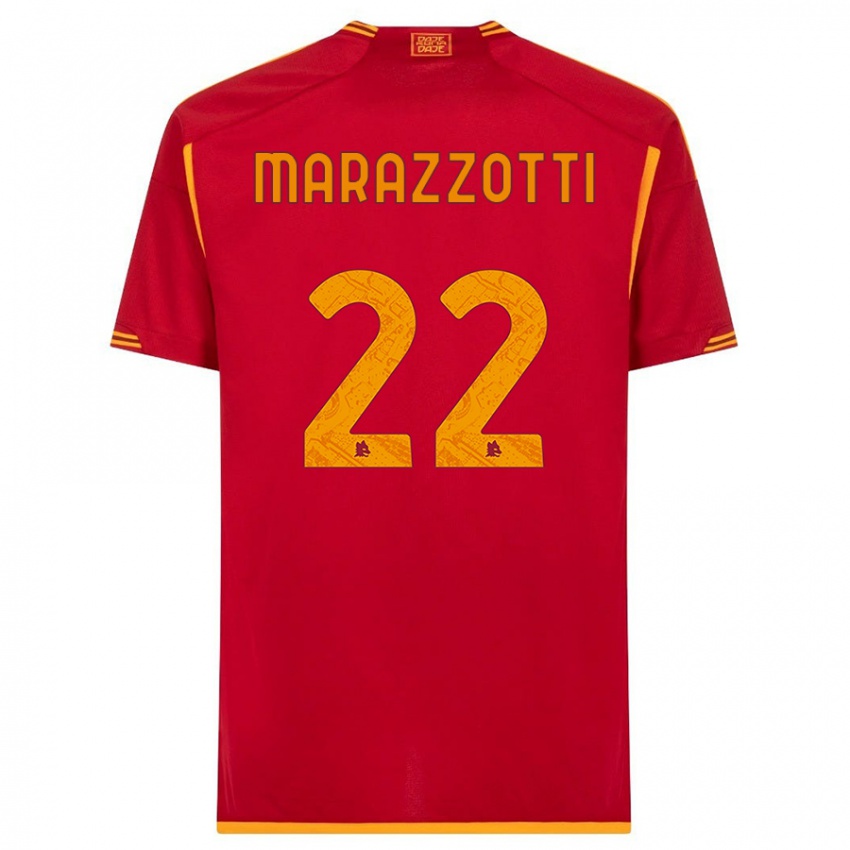 Enfant Maillot Fabrizio Marazzotti #22 Rouge Tenues Domicile 2023/24 T-Shirt Suisse