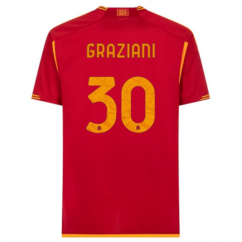 Enfant Maillot Leonardo Graziani #30 Rouge Tenues Domicile 2023/24 T-Shirt Suisse