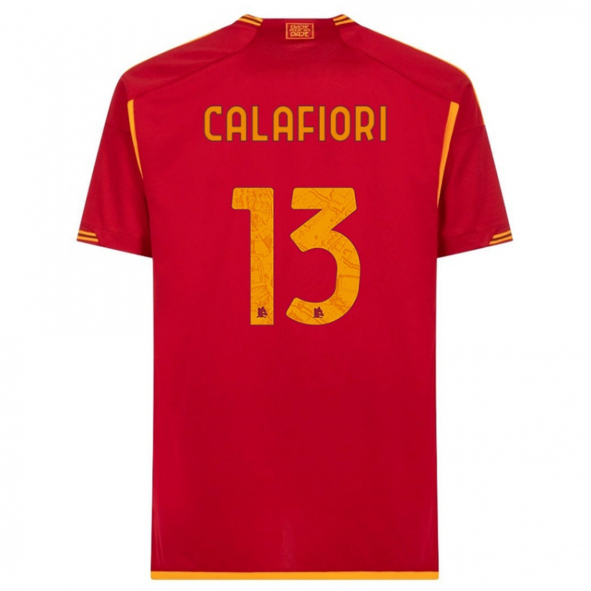 Enfant Maillot Riccardo Calafiori #13 Rouge Tenues Domicile 2023/24 T-Shirt Suisse
