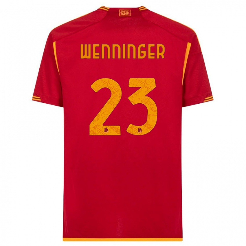 Enfant Maillot Carina Wenninger #23 Rouge Tenues Domicile 2023/24 T-Shirt Suisse