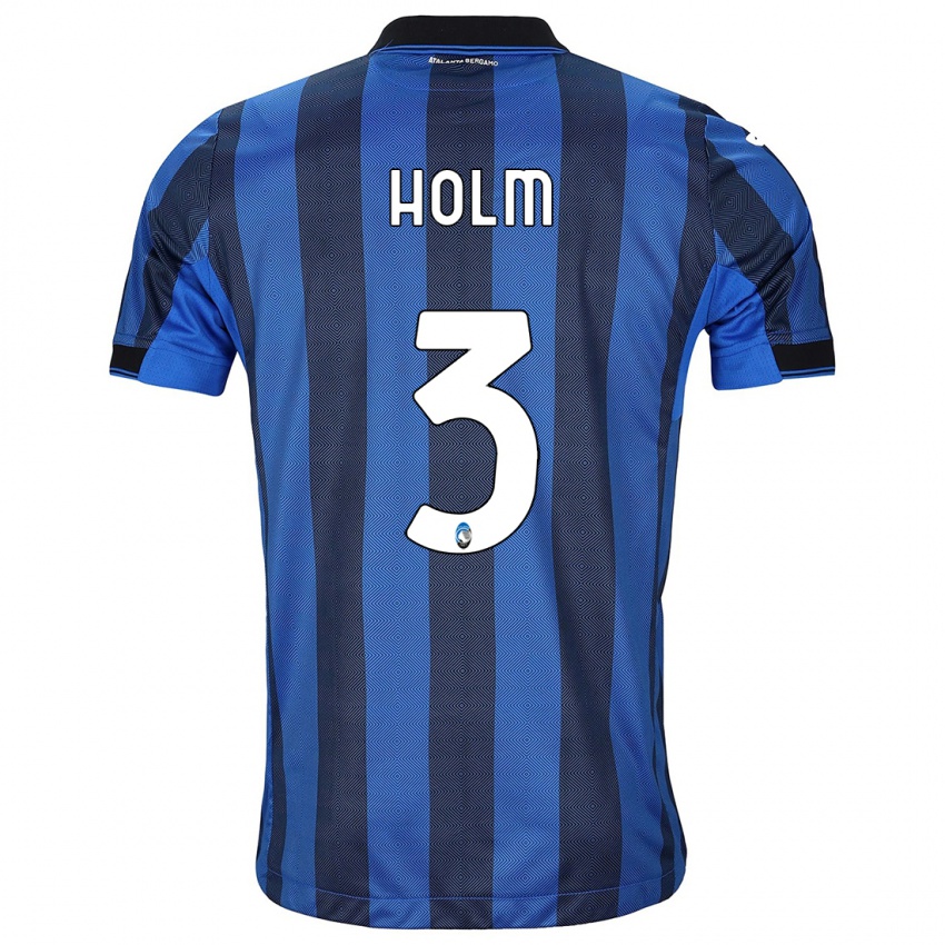 Kinder Emil Holm #3 Schwarz Blau Heimtrikot Trikot 2023/24 T-Shirt Schweiz