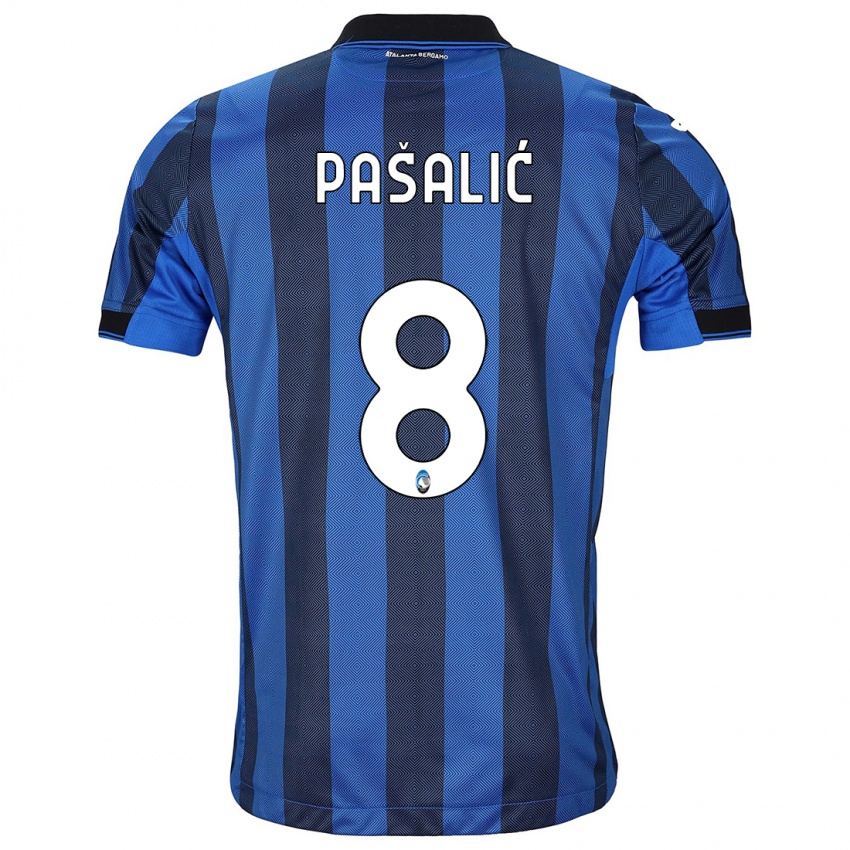 Enfant Maillot Mario Pasalic #8 Noir Bleu Tenues Domicile 2023/24 T-Shirt Suisse