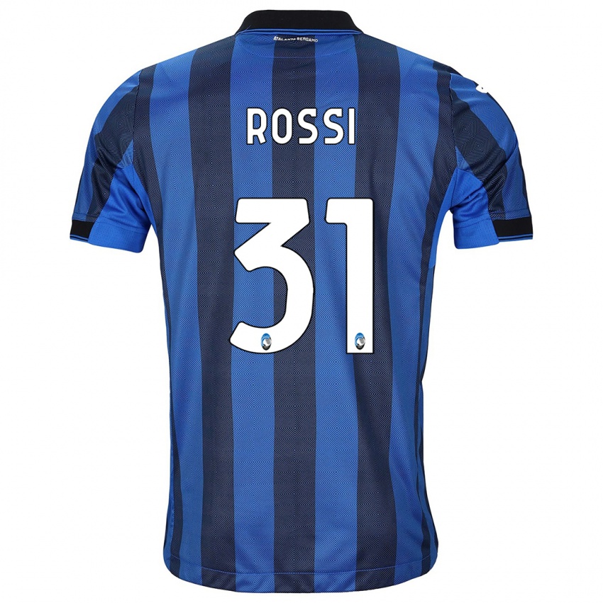 Enfant Maillot Francesco Rossi #31 Noir Bleu Tenues Domicile 2023/24 T-Shirt Suisse