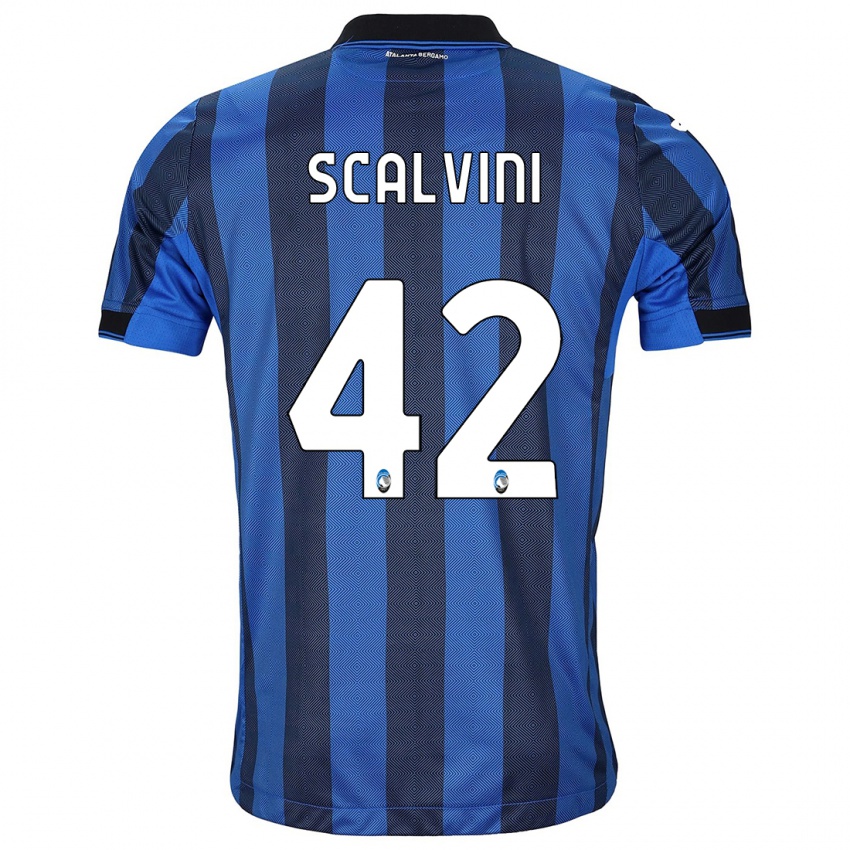 Enfant Maillot Giorgio Scalvini #42 Noir Bleu Tenues Domicile 2023/24 T-Shirt Suisse