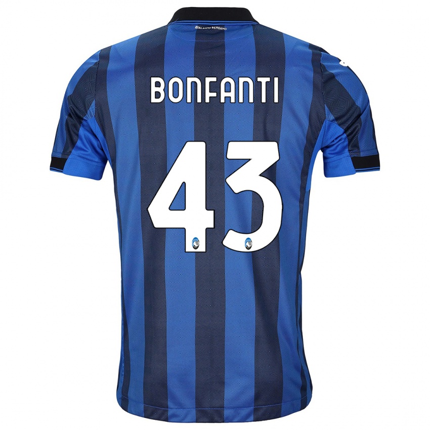Enfant Maillot Giovanni Bonfanti #43 Noir Bleu Tenues Domicile 2023/24 T-Shirt Suisse