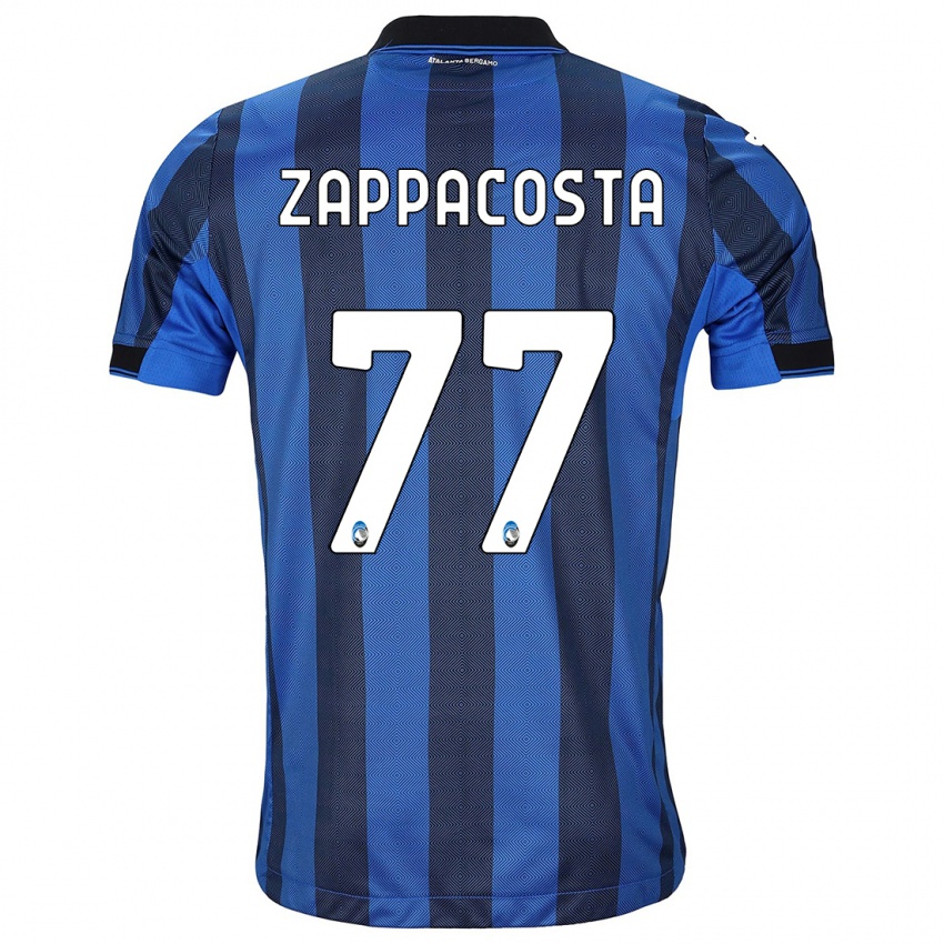 Enfant Maillot Davide Zappacosta #77 Noir Bleu Tenues Domicile 2023/24 T-Shirt Suisse