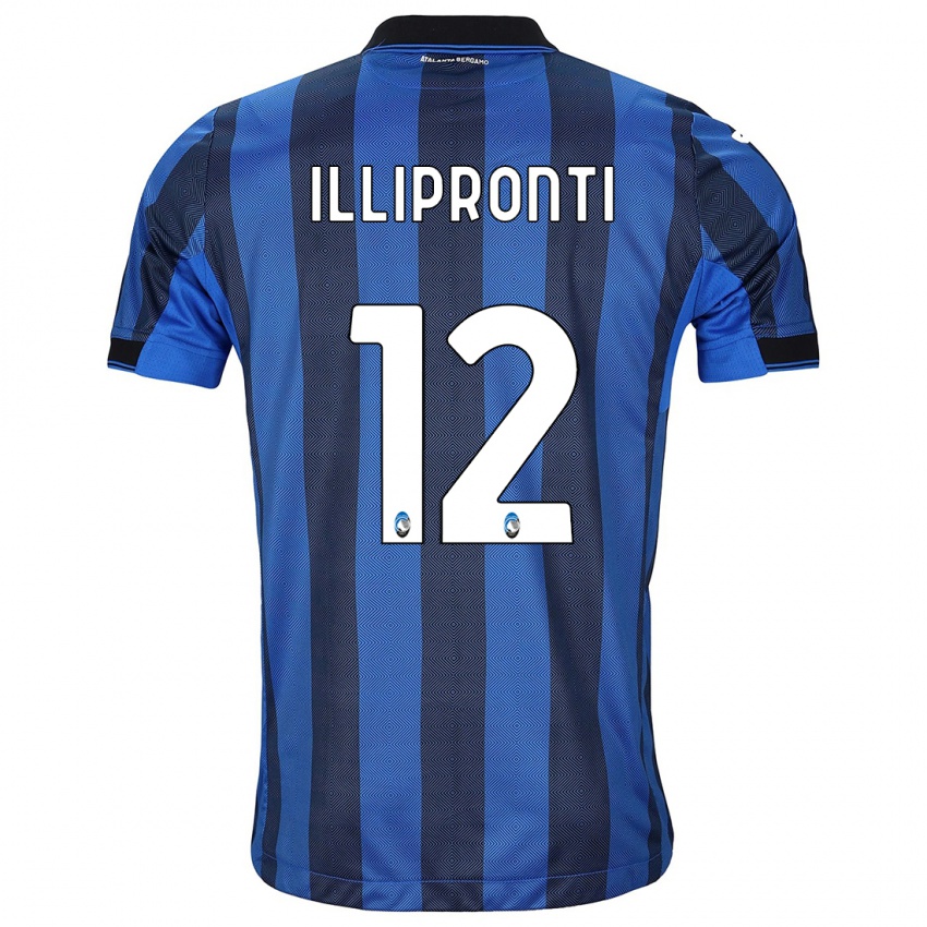 Enfant Maillot Filippo Illipronti #12 Noir Bleu Tenues Domicile 2023/24 T-Shirt Suisse