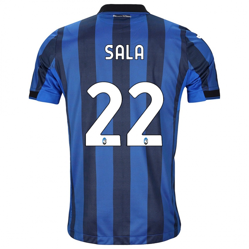 Enfant Maillot Lorenzo Sala #22 Noir Bleu Tenues Domicile 2023/24 T-Shirt Suisse