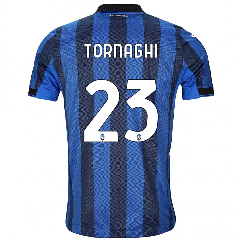 Enfant Maillot Pietro Tornaghi #23 Noir Bleu Tenues Domicile 2023/24 T-Shirt Suisse