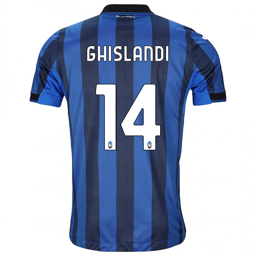 Enfant Maillot Davide Ghislandi #14 Noir Bleu Tenues Domicile 2023/24 T-Shirt Suisse