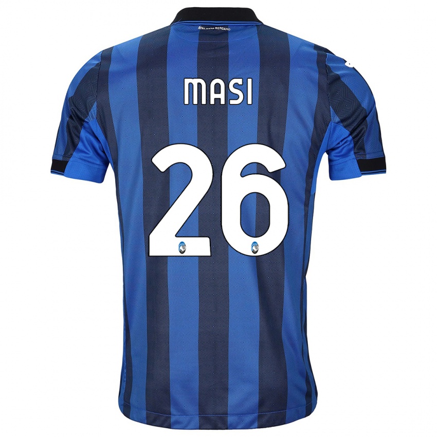Enfant Maillot Alberto Masi #26 Noir Bleu Tenues Domicile 2023/24 T-Shirt Suisse