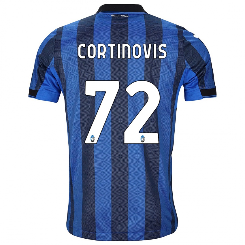 Enfant Maillot Alessandro Cortinovis #72 Noir Bleu Tenues Domicile 2023/24 T-Shirt Suisse