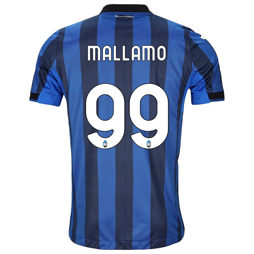 Enfant Maillot Alessandro Mallamo #99 Noir Bleu Tenues Domicile 2023/24 T-Shirt Suisse