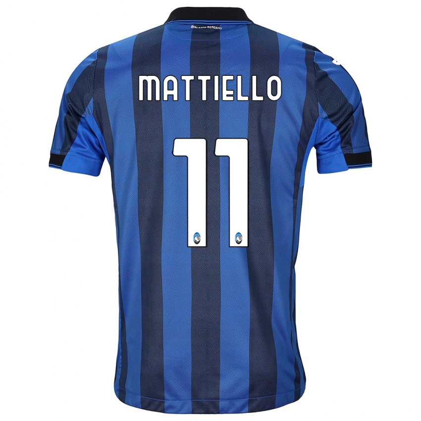 Enfant Maillot Federico Mattiello #11 Noir Bleu Tenues Domicile 2023/24 T-Shirt Suisse
