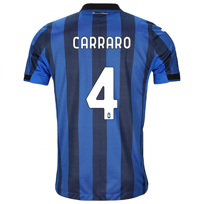 Enfant Maillot Marco Carraro #4 Noir Bleu Tenues Domicile 2023/24 T-Shirt Suisse