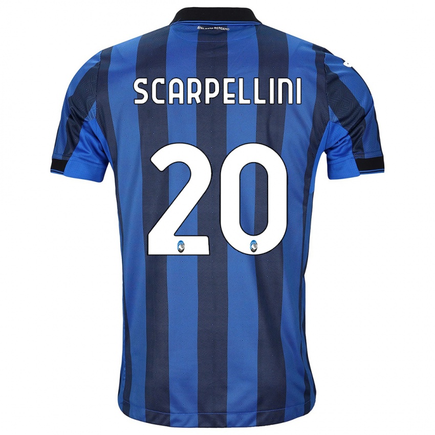 Enfant Maillot Andrea Scarpellini #20 Noir Bleu Tenues Domicile 2023/24 T-Shirt Suisse
