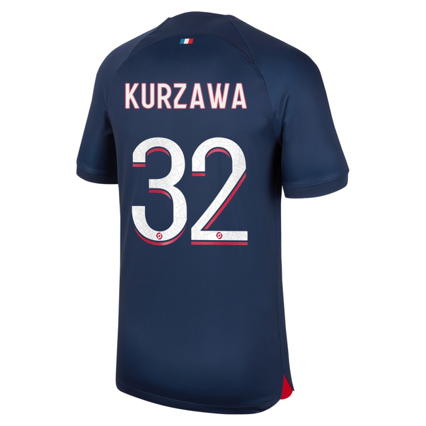 Enfant Maillot Layvin Kurzawa #32 Bleu Rouge Tenues Domicile 2023/24 T-Shirt Suisse