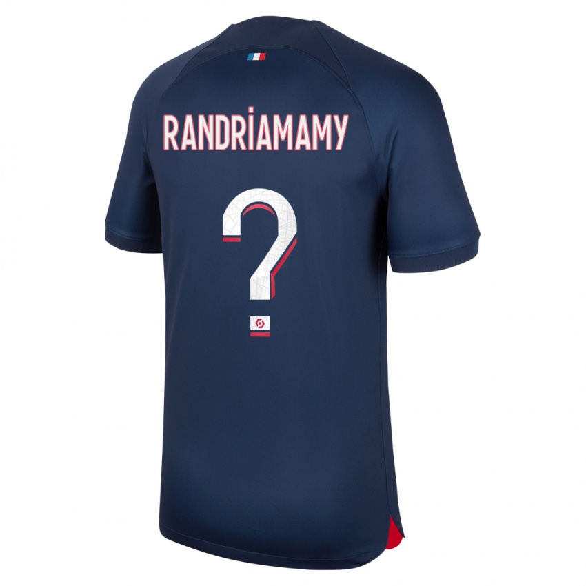 Enfant Maillot Mathyas Randriamamy #0 Bleu Rouge Tenues Domicile 2023/24 T-Shirt Suisse