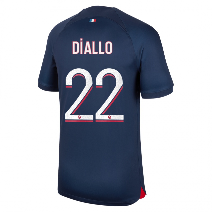 Enfant Maillot Abdou Diallo #22 Bleu Rouge Tenues Domicile 2023/24 T-Shirt Suisse
