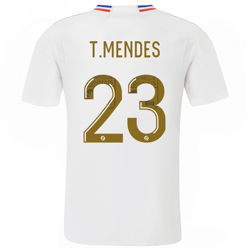 Enfant Maillot Thiago Mendes #23 Blanc Tenues Domicile 2023/24 T-Shirt Suisse