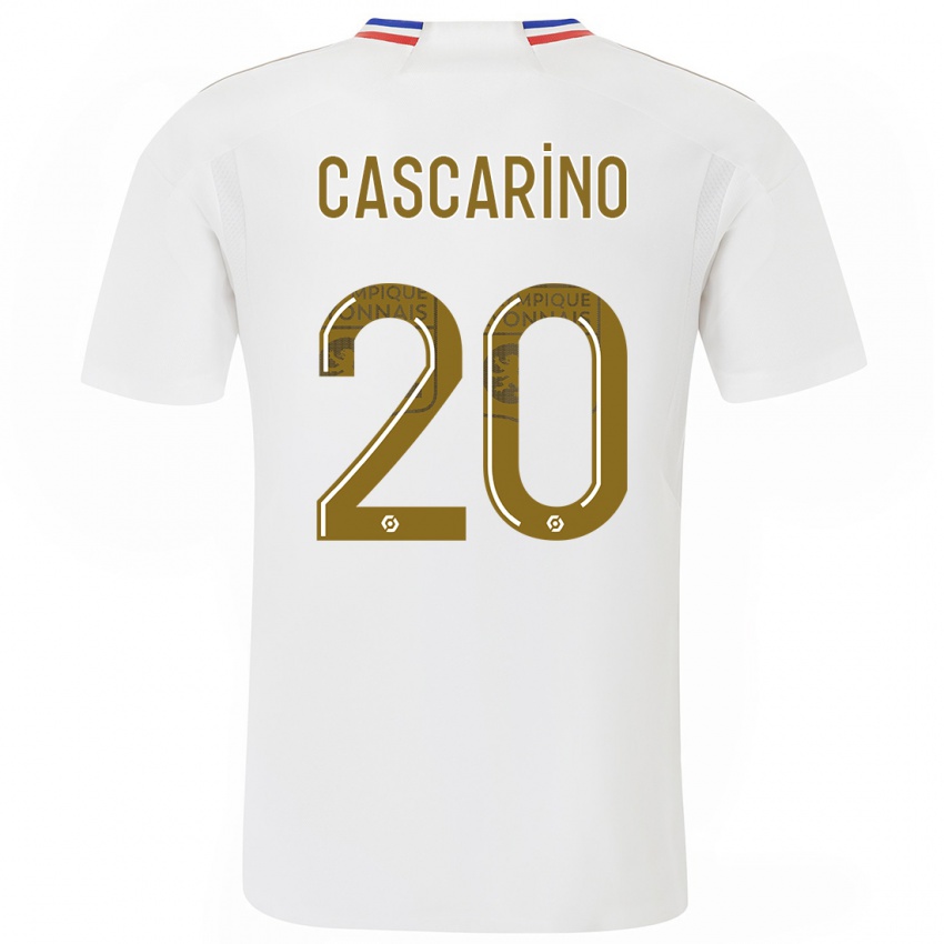 Enfant Maillot Delphine Cascarino #20 Blanc Tenues Domicile 2023/24 T-Shirt Suisse