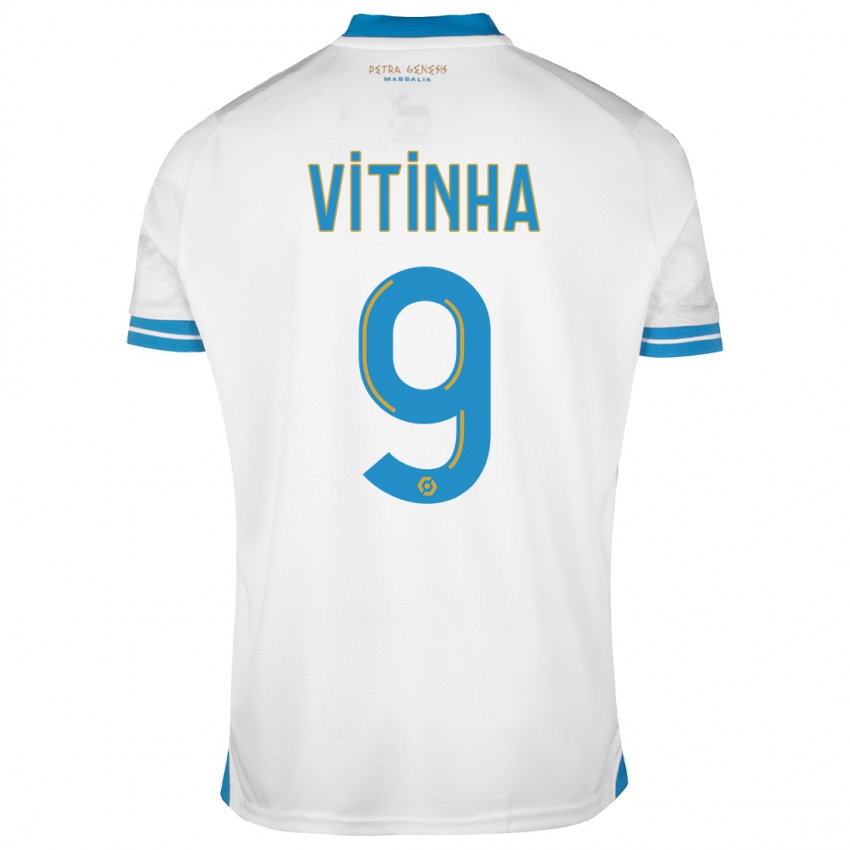 Kinder Vitinha #9 Weiß Heimtrikot Trikot 2023/24 T-Shirt Schweiz