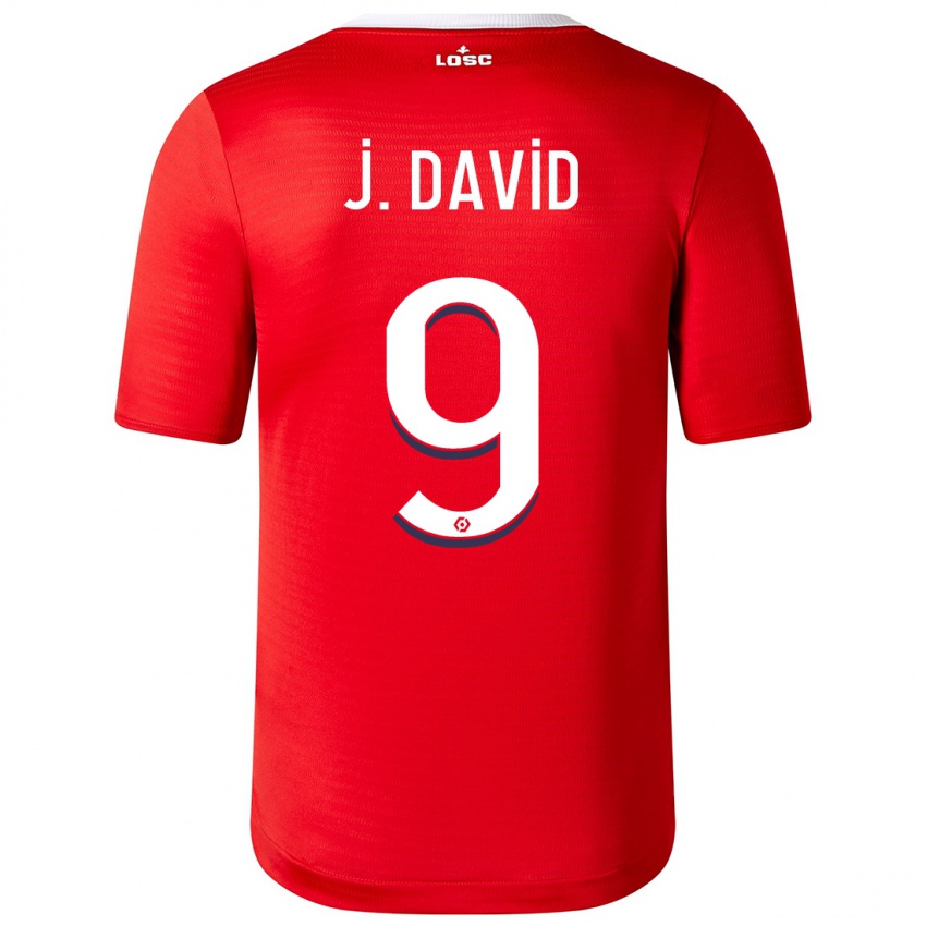 Enfant Maillot Jonathan David #9 Rouge Tenues Domicile 2023/24 T-Shirt Suisse