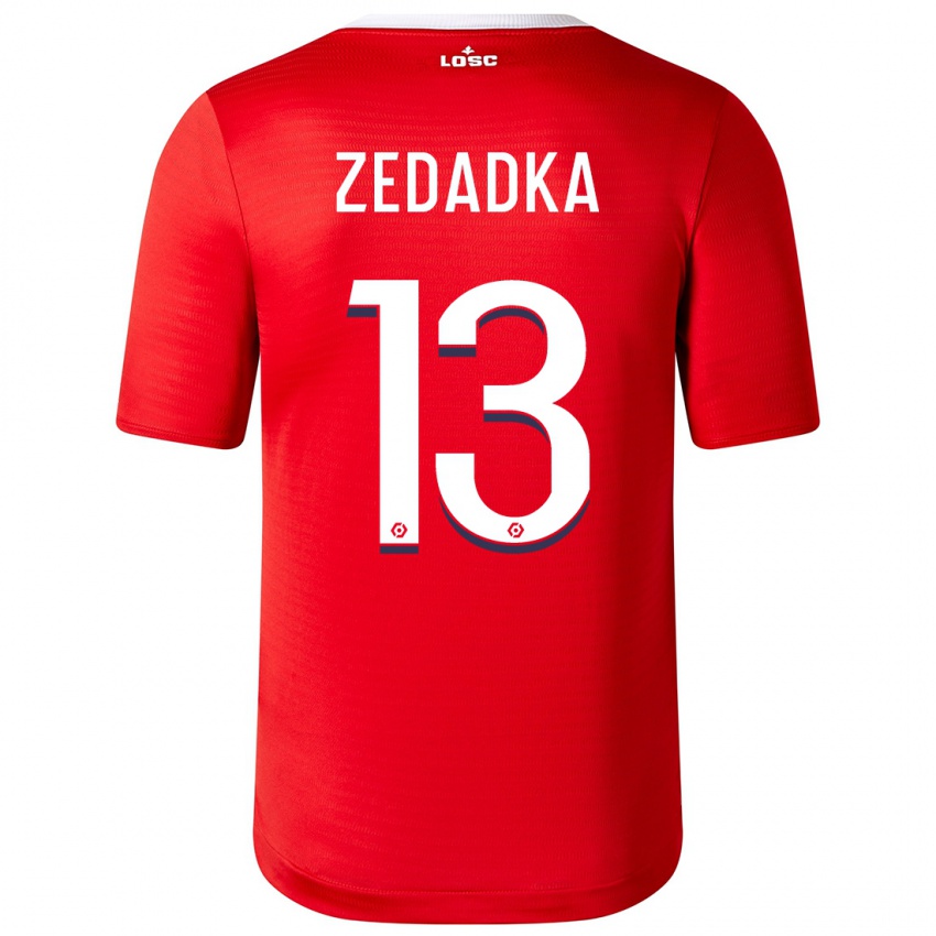 Enfant Maillot Akim Zedadka #13 Rouge Tenues Domicile 2023/24 T-Shirt Suisse