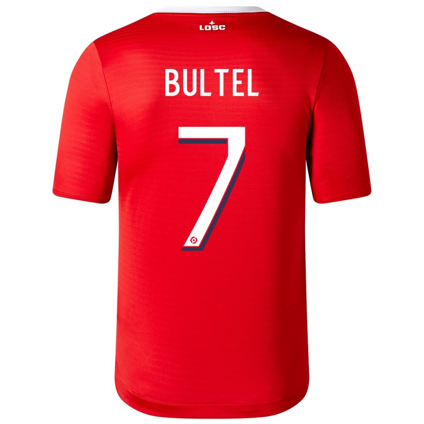 Enfant Maillot Ludivine Bultel #7 Rouge Tenues Domicile 2023/24 T-Shirt Suisse
