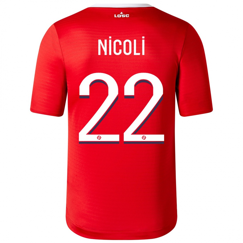 Enfant Maillot Morgane Nicoli #22 Rouge Tenues Domicile 2023/24 T-Shirt Suisse